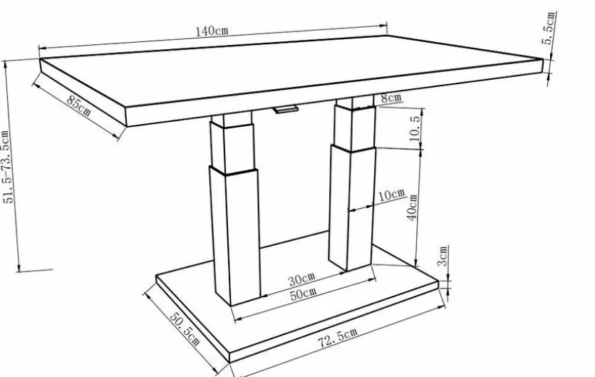 Loungetisch Lyon 140 x 85 cm