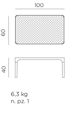 Loungetisch Net Lounge 100 x 60 cm