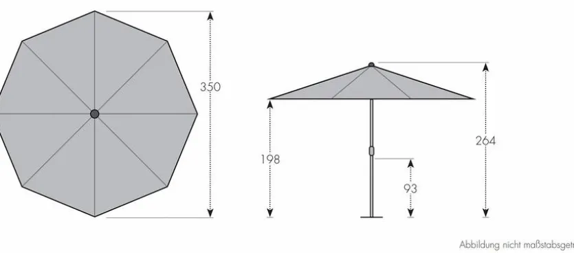 Marktschirm Alu Wood ø 350 cm