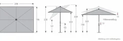 Marktschirm Alu Wood 200 x 300 cm