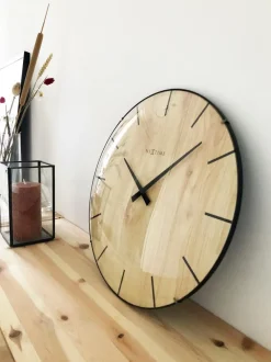 Quarzwanduhr Edge Wood Dome Ø 35 cm