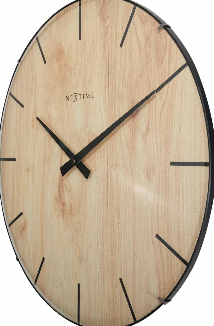 Quarzwanduhr Edge Wood Dome Ø 35 cm
