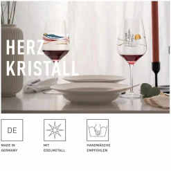 Rotweinglas Herzkristall 570 ml