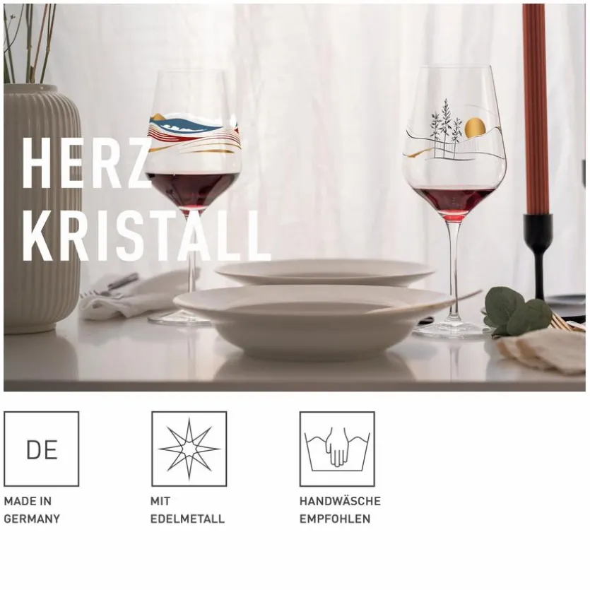 Rotweinglas Herzkristall 570 ml