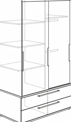 Schiebetürenschrank Fionn 124 x 207 cm