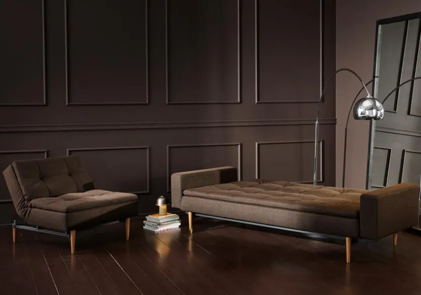 Schlafsofa mit Armlehnen Dublexo Styletto hell