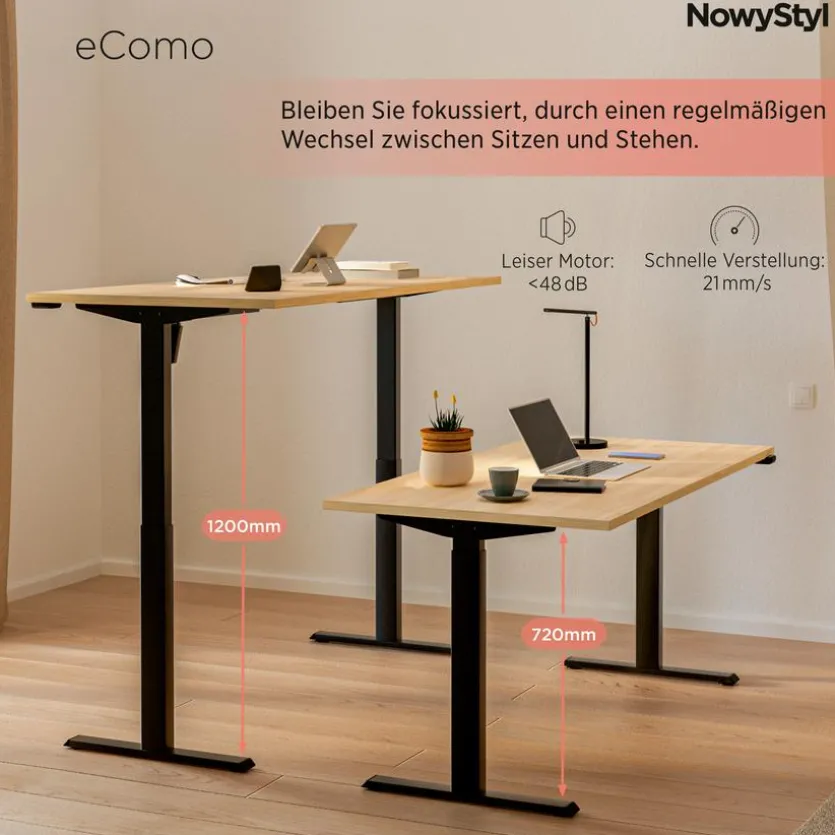 Schreibtisch elektrisch eComo 135 x 65 cm