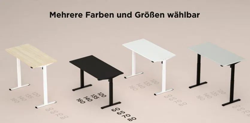 Schreibtisch elektrisch eComo 140 x 70 cm