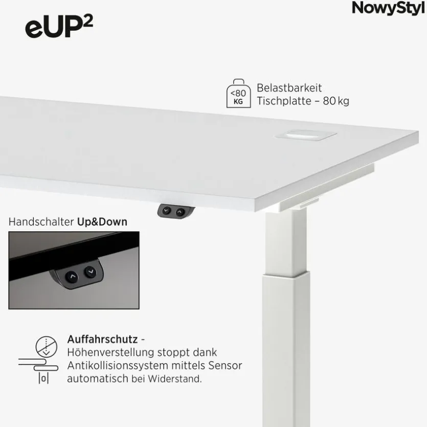 Schreibtisch elektrisch eUP2 160 x 70 cm