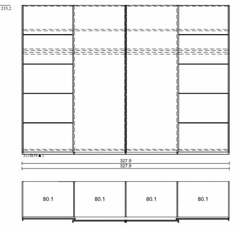 Schwebetürenschrank Burgos 330 x 236 cm