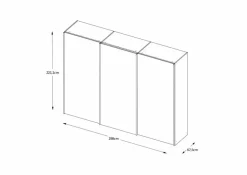 Schwebetürenschrank Includo 298 x 222 cm