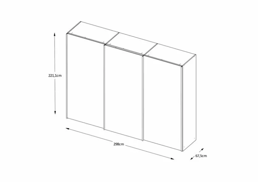 Schwebetürenschrank Includo 298 x 222 cm