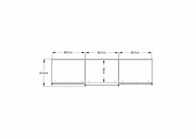 Schwebetürenschrank Includo-Glas 249 x 222 cm