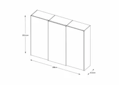 Schwebetürenschrank Includo-Glas 298 x 222 cm