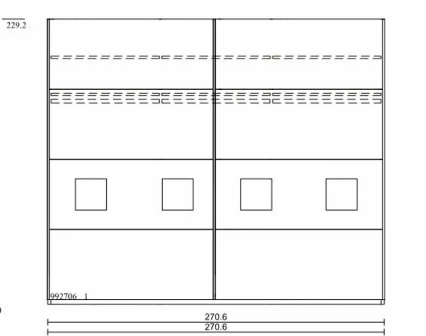 Schwebetürenschrank Multiline 270 x 230 cm
