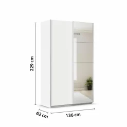 Schwebetürenschrank Quadra 136 x 229 cm