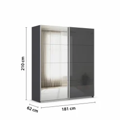 Schwebetürenschrank Quadra 181 x 210 cm