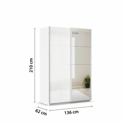Schwebetürenschrank Quadra 136 x 210 cm