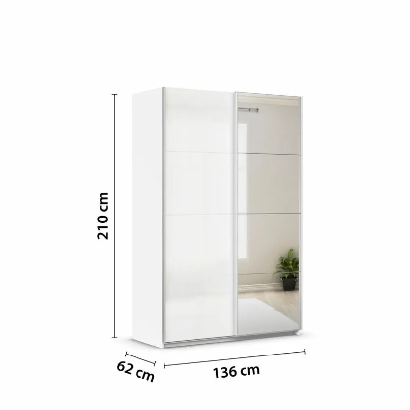 Schwebetürenschrank Quadra 136 x 210 cm