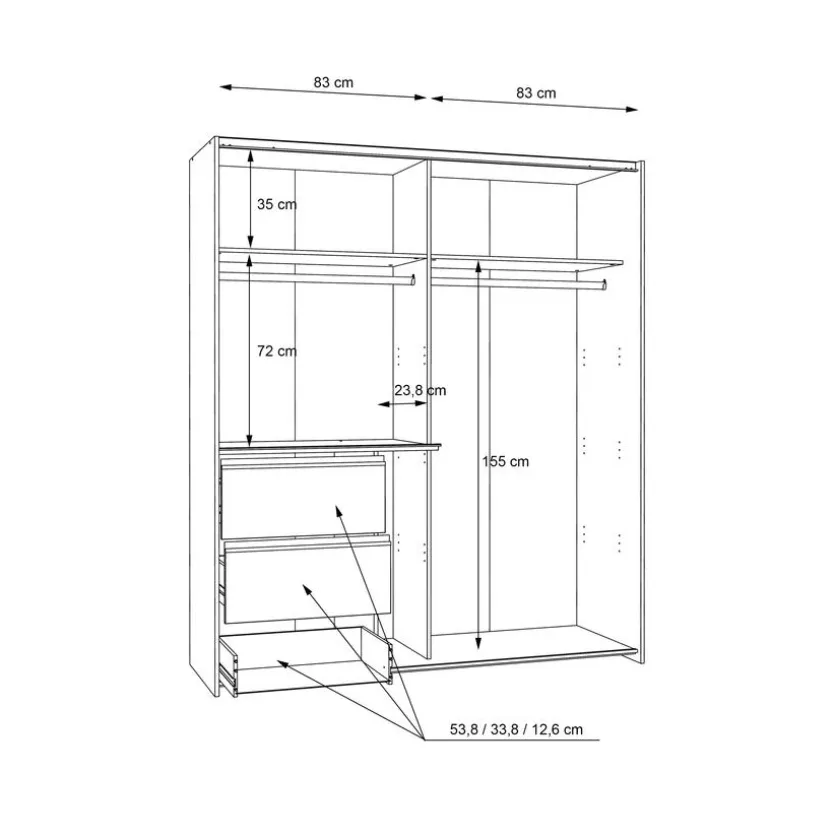 Schwebetürenschrank Winn2 170 x 200 cm