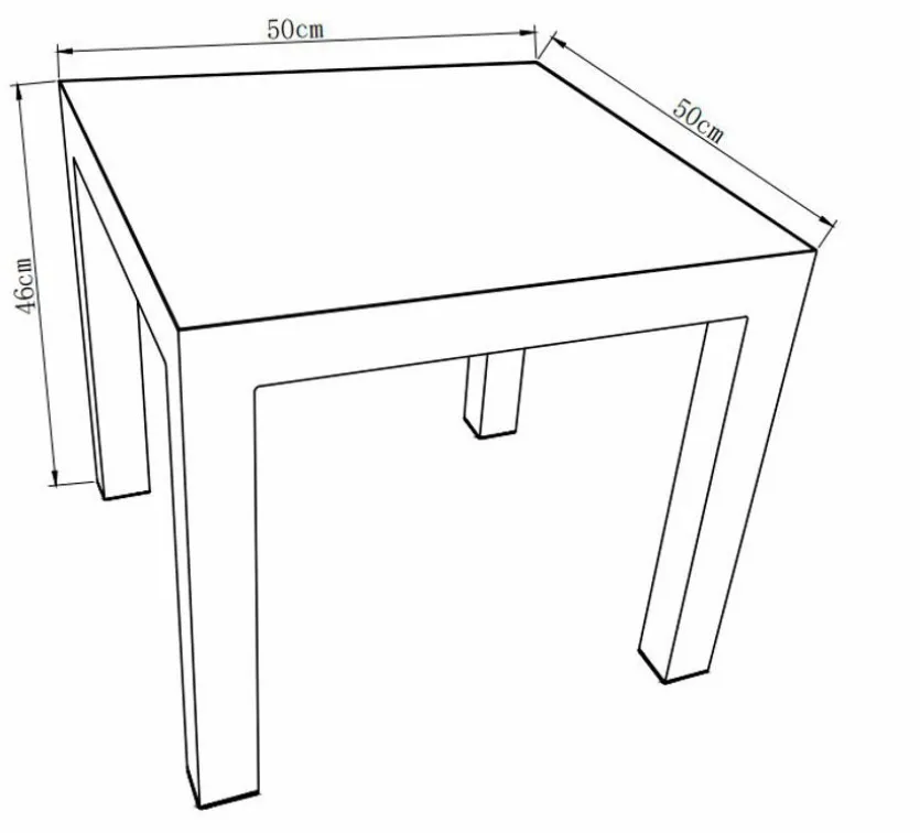 Seitentisch Deluxe Lounge Alu 50x50cm