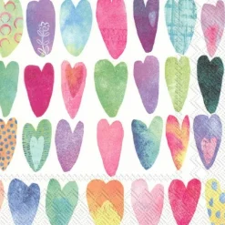 Serviette Rainbow Hearts 20tlg.