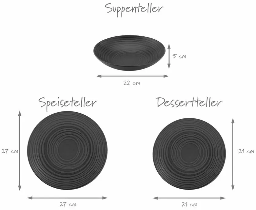 Tafelservice Lava Stone 12tlg.