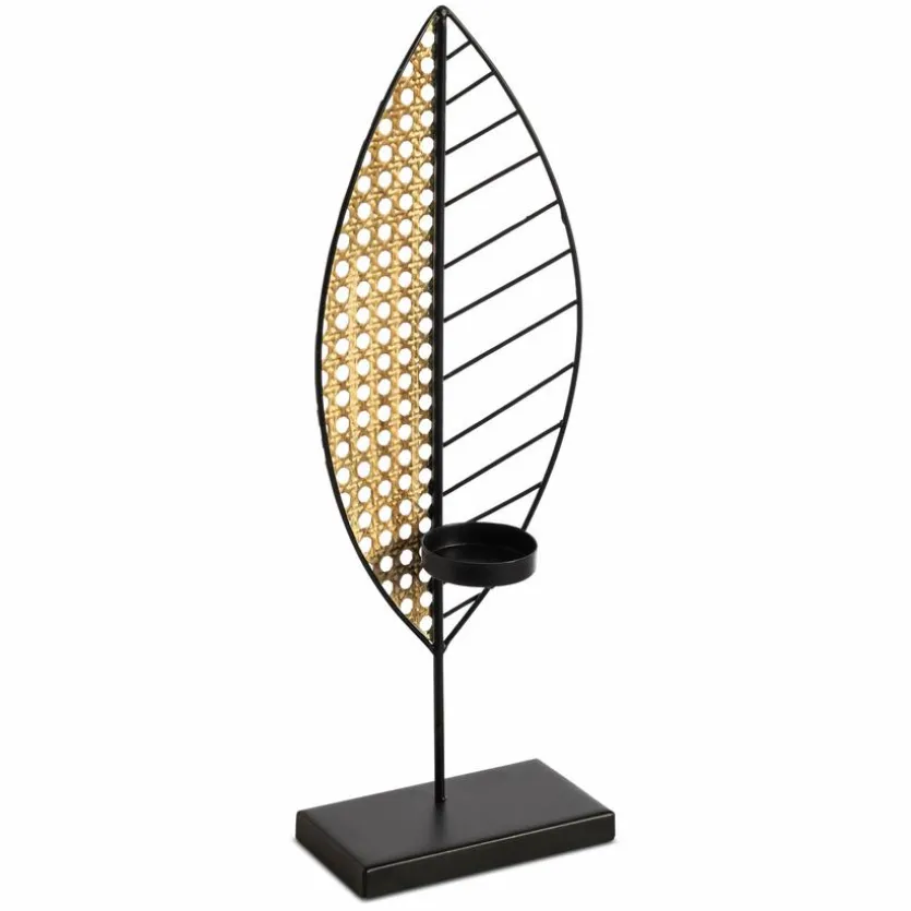 Teelichthalter Blätter 33,9 cm