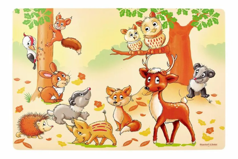 Tischset Waldtiere 45 x 30 cm