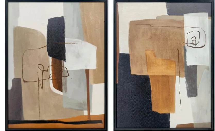 Wandbild 31 x 41 cm Abstrakt 2tlg.