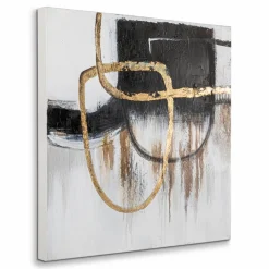 Wandbild 60 x 60 cm Abtrakt Schwarz - Gold I