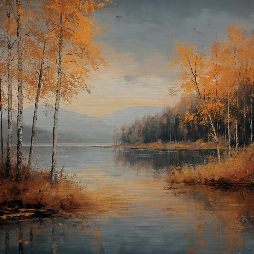 Wandbild 50 x 50 cm Autumn Landscape IV