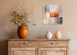Wandbild 30 x 30 cm Beige, Grey and White IV