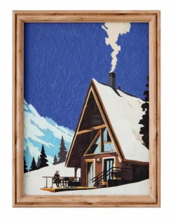 Wandbild 31,9 x 31,9 cm Berghütte
