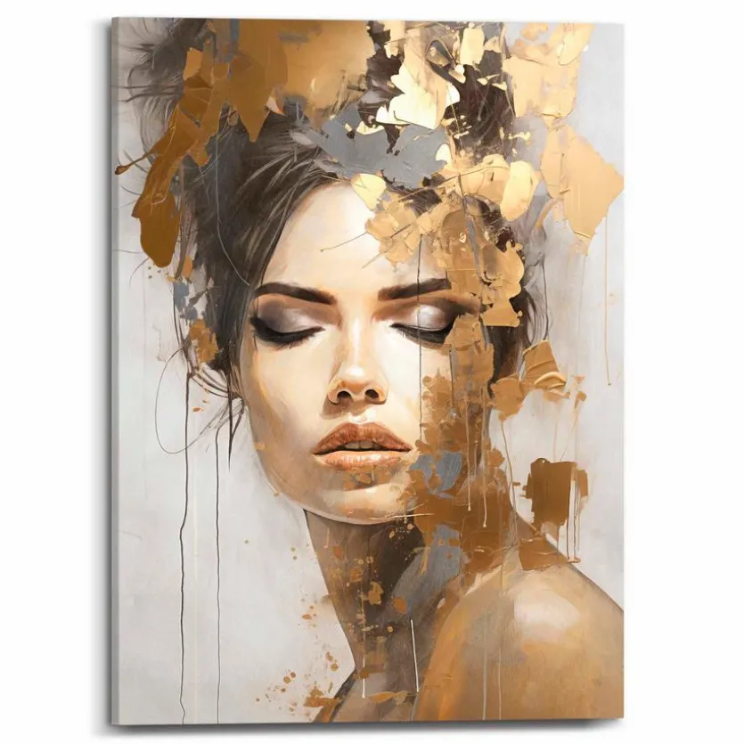 Wandbild 50 x 70 cm Chique Gold
