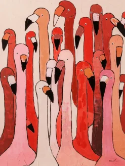 Wandbild 120 x 90 cm Flamingo Meeting