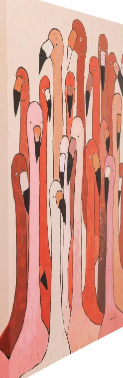Wandbild 120 x 90 cm Flamingo Meeting