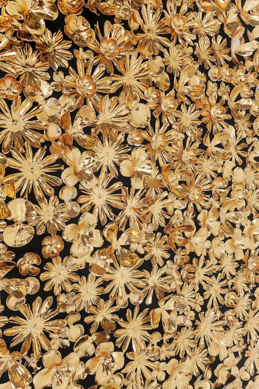Wandbild 120 x 120 cm Gold Flower 39249