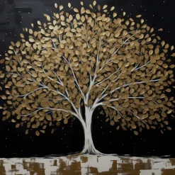 Wandbild 50 x 50 cm Golden Tree II