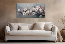 Wandbild 50 x 100 cm Roses On Silver VI