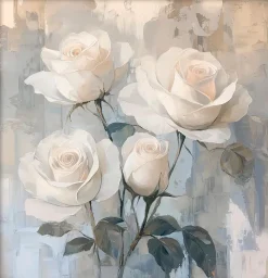 Wandbild 30 x 30 cm Shimmering Flowers I