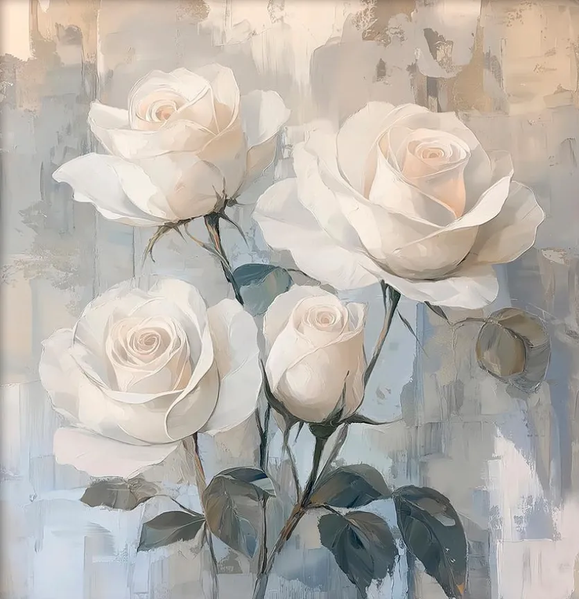 Wandbild 30 x 30 cm Shimmering Flowers I