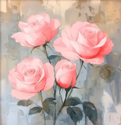 Wandbild 30 x 30 cm Shimmering Flowers I