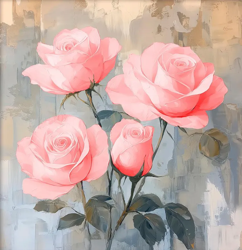 Wandbild 30 x 30 cm Shimmering Flowers I