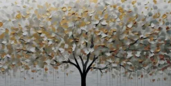Wandbild 50 x 100 cm Silver Tree I