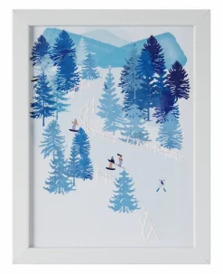Wandbild 17,1 x 17,1 cm Skifahrt