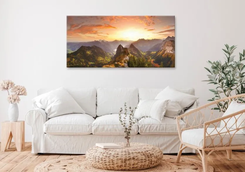 Wandbild 55 x 115 cm Swiss Alps III