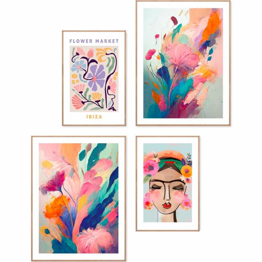 Wandbild Floral Colourful 4tlg.