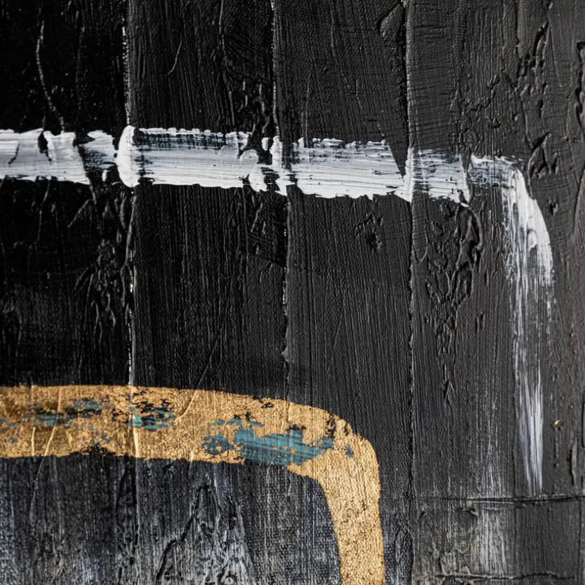 Wandbild 60 x 60 cm Abtrakt Schwarz - Gold II