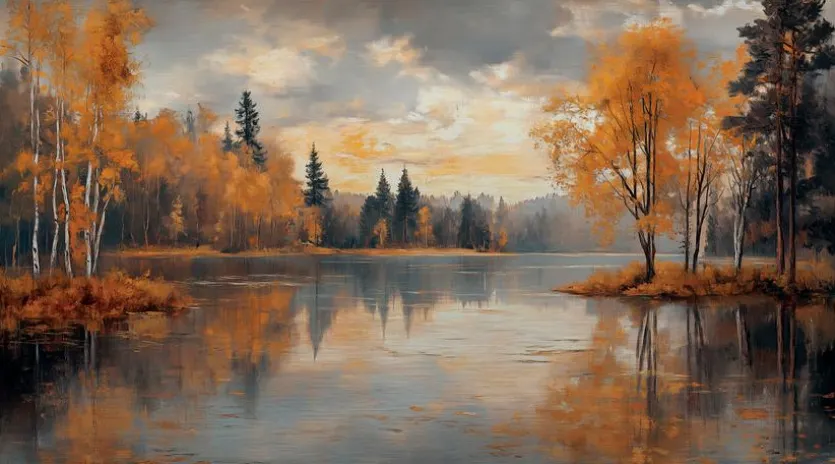 Wandbild 100 x 180 cm Autumn Landscape I